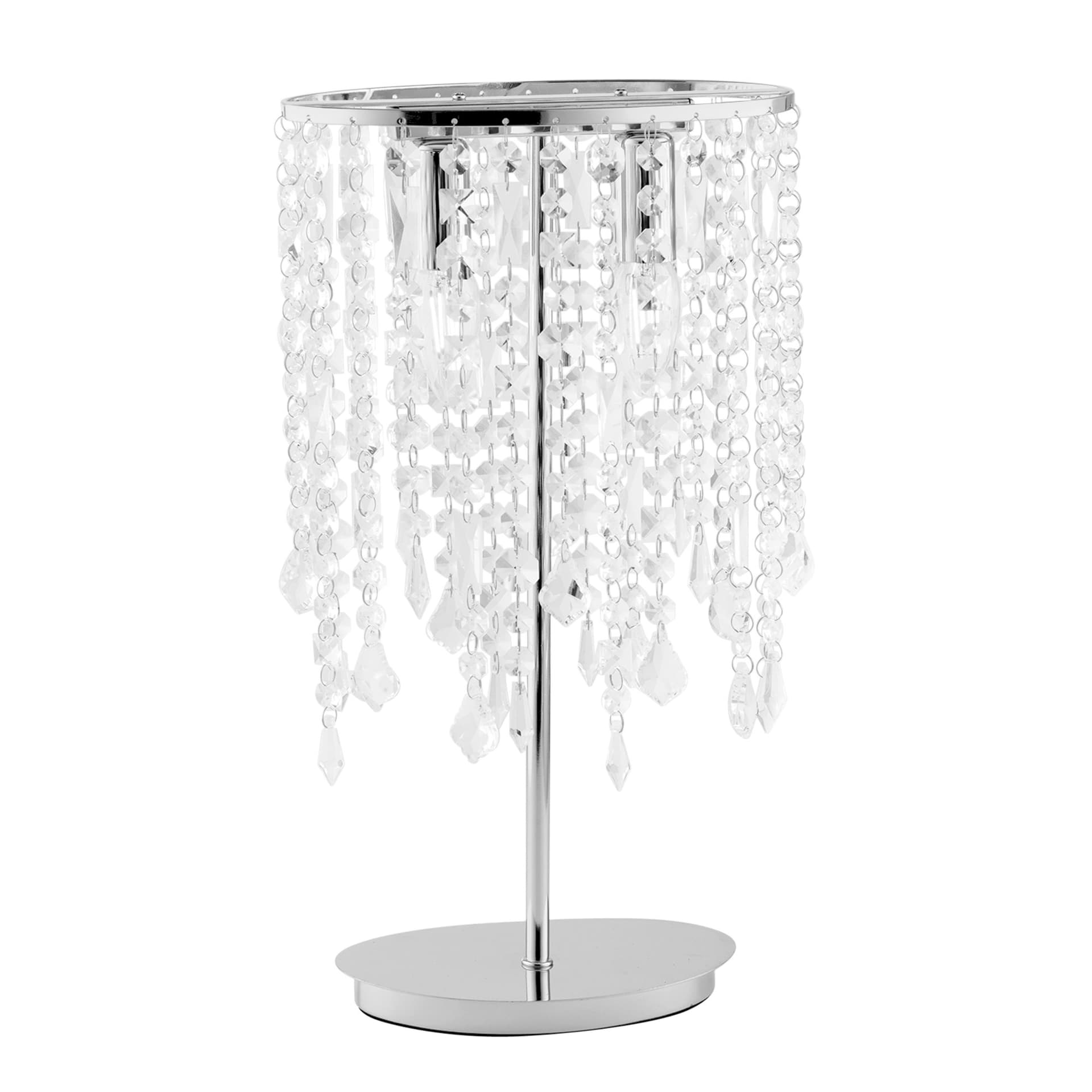 Lampada da tavolo o comodino Classica Adatta per soggiorno e camera Con cristalli K9 e in metallo E14 - 10