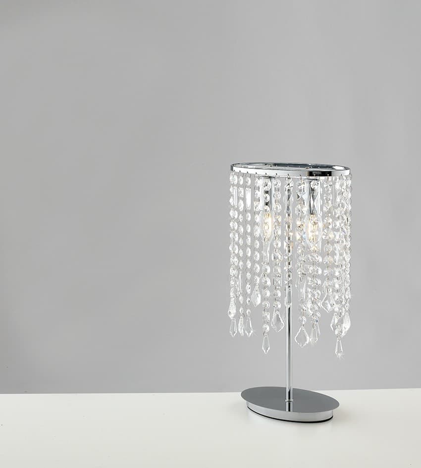 Lampada da tavolo o comodino Classica Adatta per soggiorno e camera Con cristalli K9 e in metallo E14 - 5