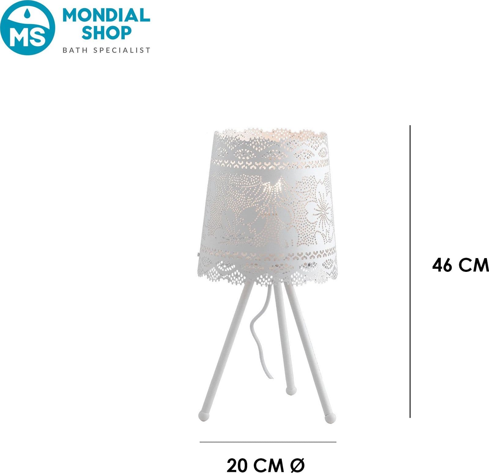 Lampada da Tavolo Moderna Adatta per camera e soggiorno Treppiede Bianco Design pizzo E27 - 4