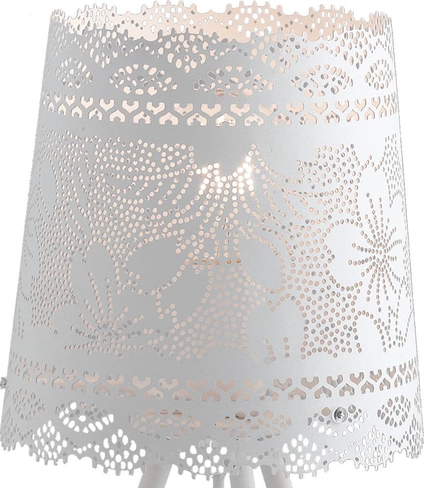Lampada da Tavolo Moderna Adatta per camera e soggiorno Treppiede Bianco Design pizzo E27 - 5