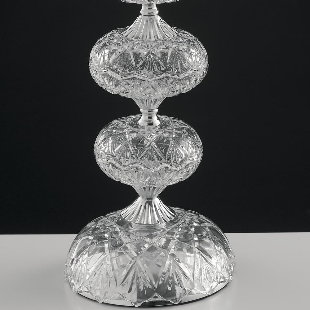 Lampada da Tavolo Elegante Adatta per salotto e camera In cristallo cromo e tessuto E27 - 6