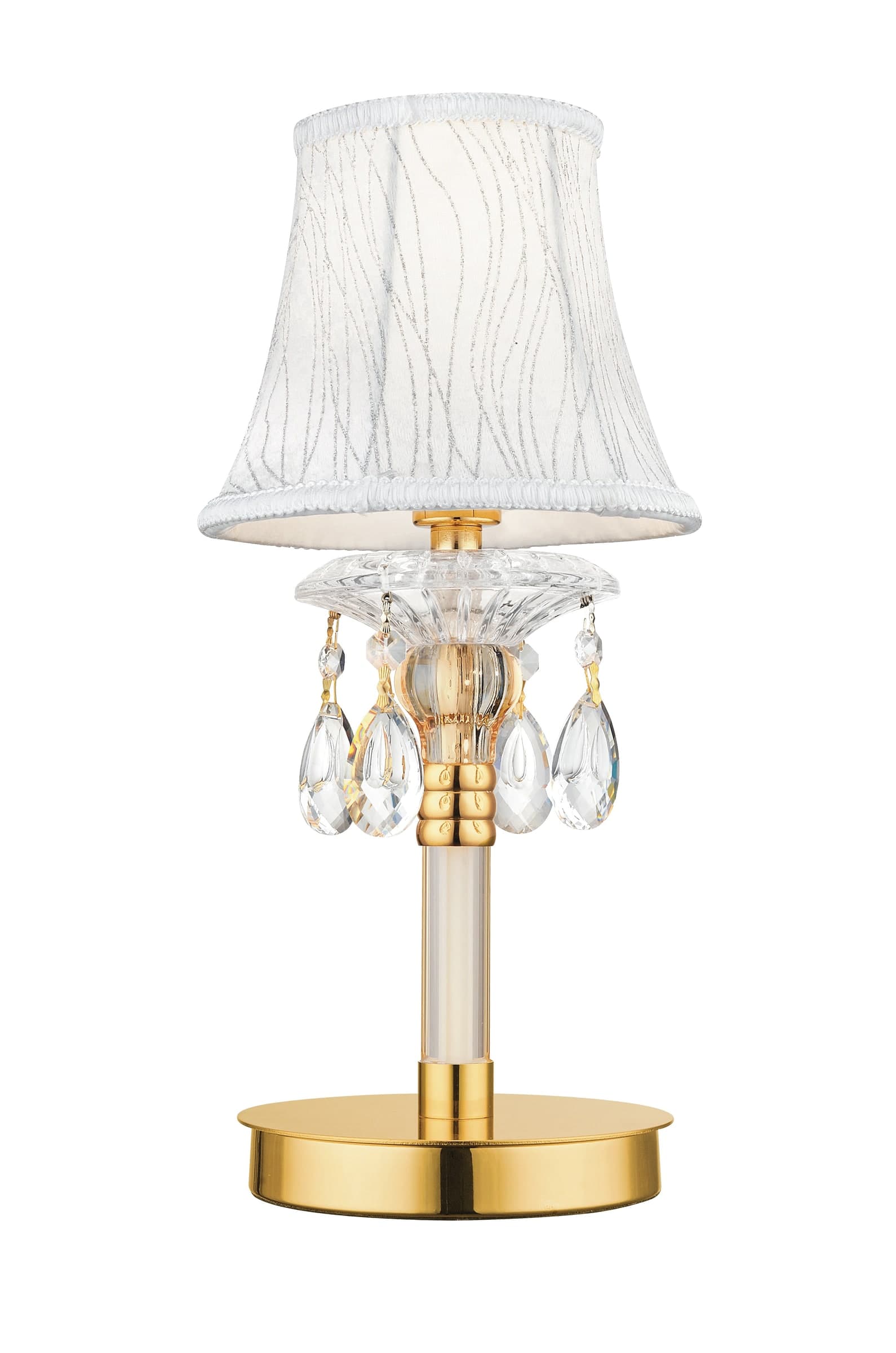 Lampada da tavolo o scrivania Elegante Adatta per salotto e camera In oro con cristalli K9 E27 - 3