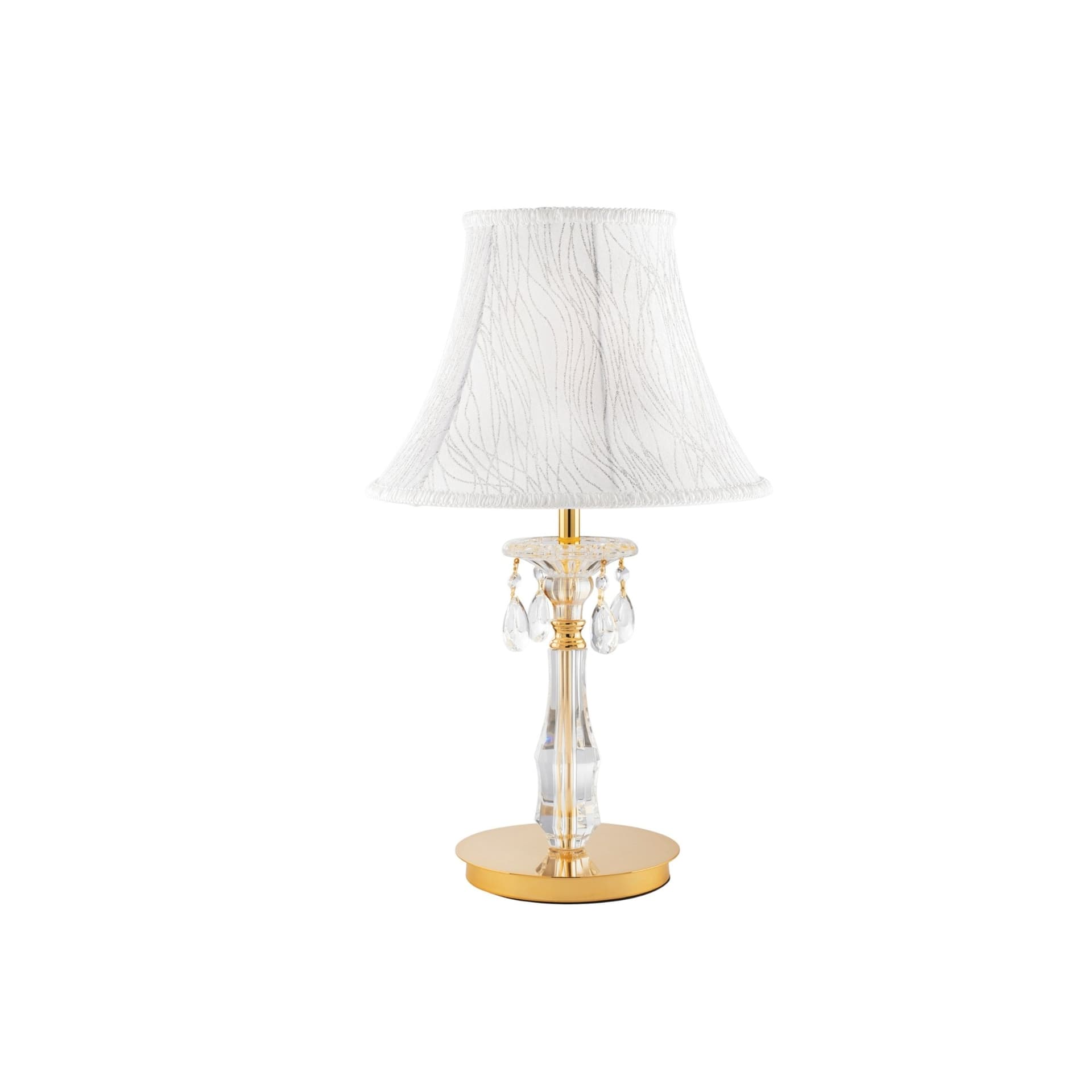 Lampada da tavolo o scrivania Elegante Adatta per salotto e camera In oro con cristalli K9 E27 - 4