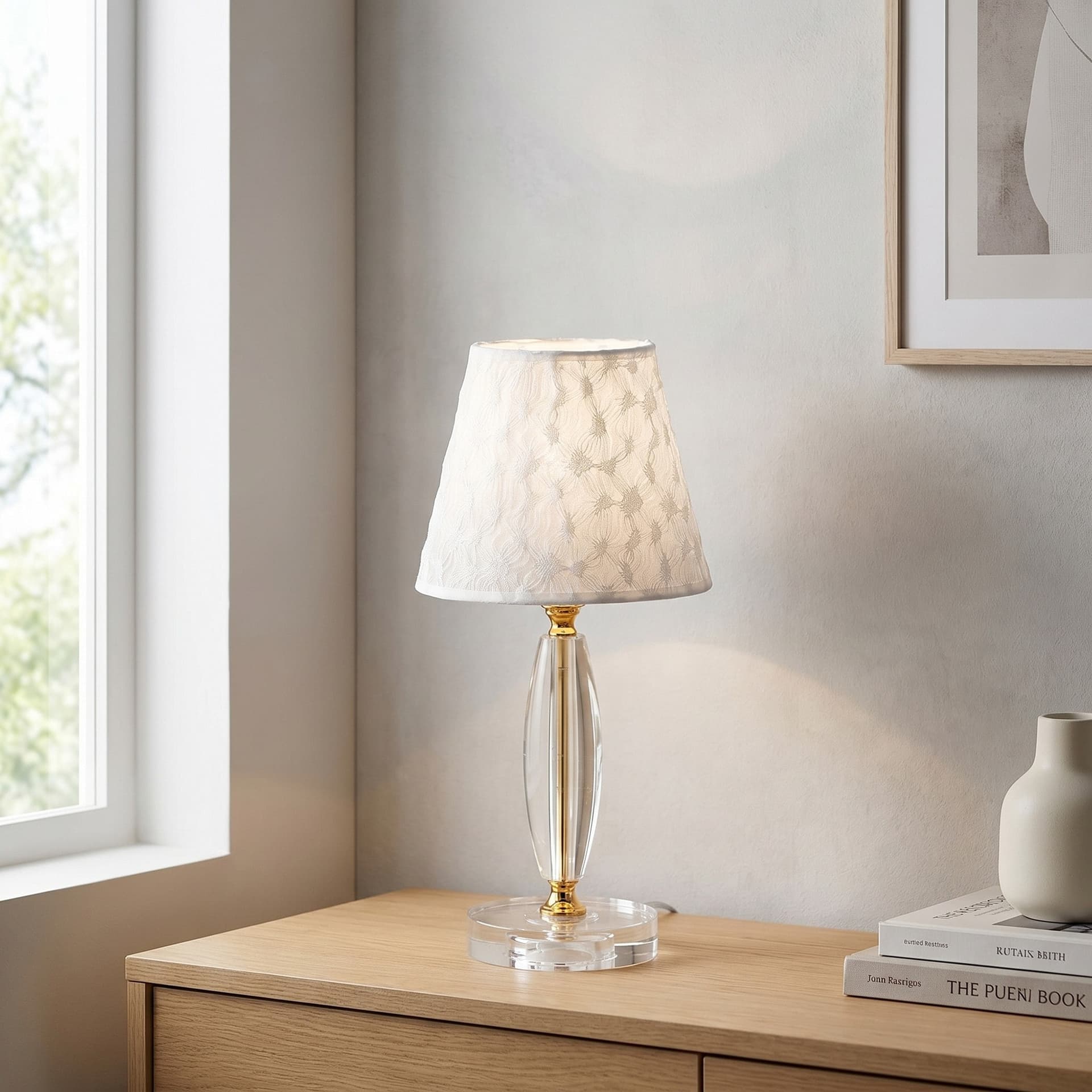 Lumetto da Tavolo Classico Con struttura in cristallo e finiture oro Adatto a camere e salotti Disponibile in 2 dimensioni E27 - 2