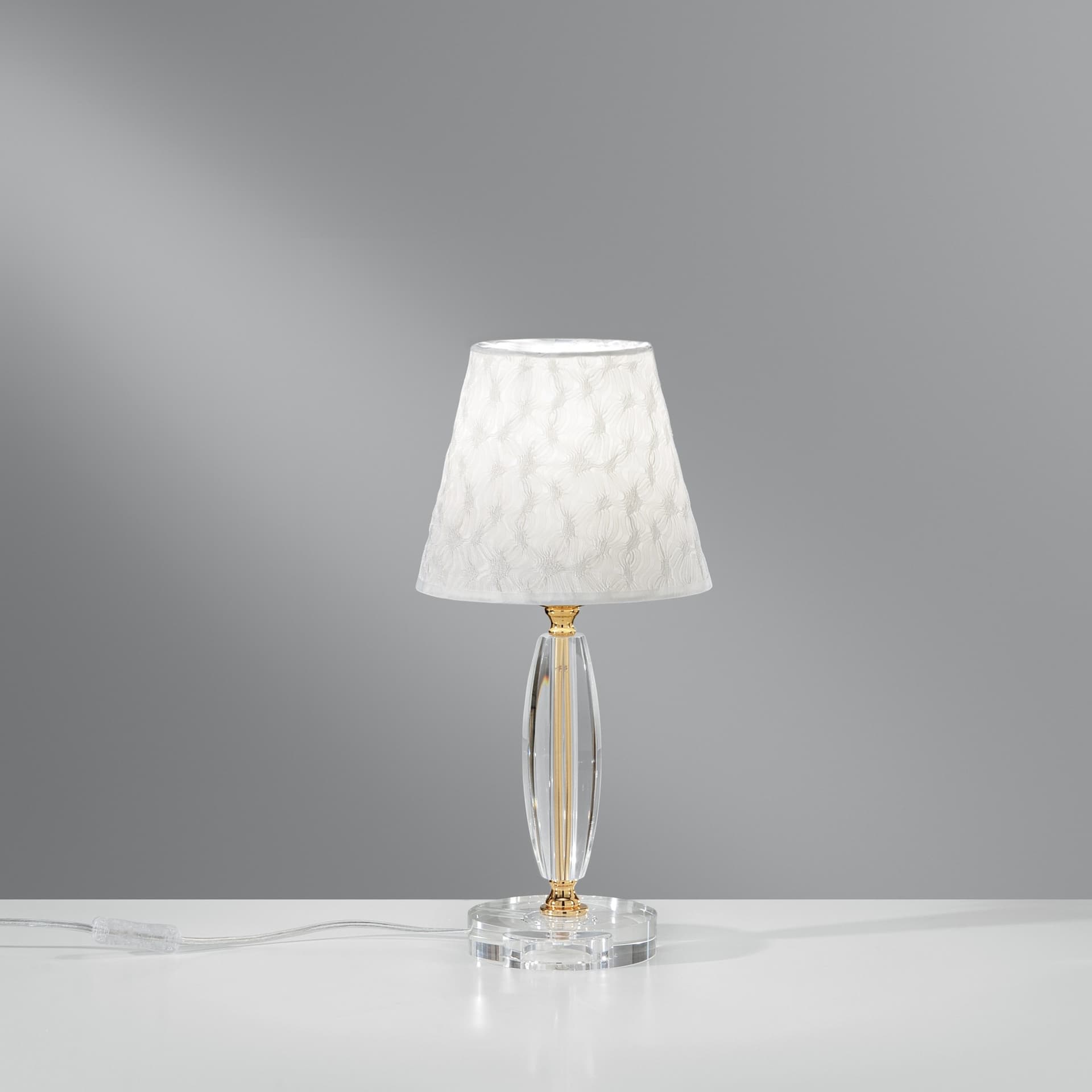 Lumetto da Tavolo Classico Con struttura in cristallo e finiture oro Adatto a camere e salotti Disponibile in 2 dimensioni E27 - 4