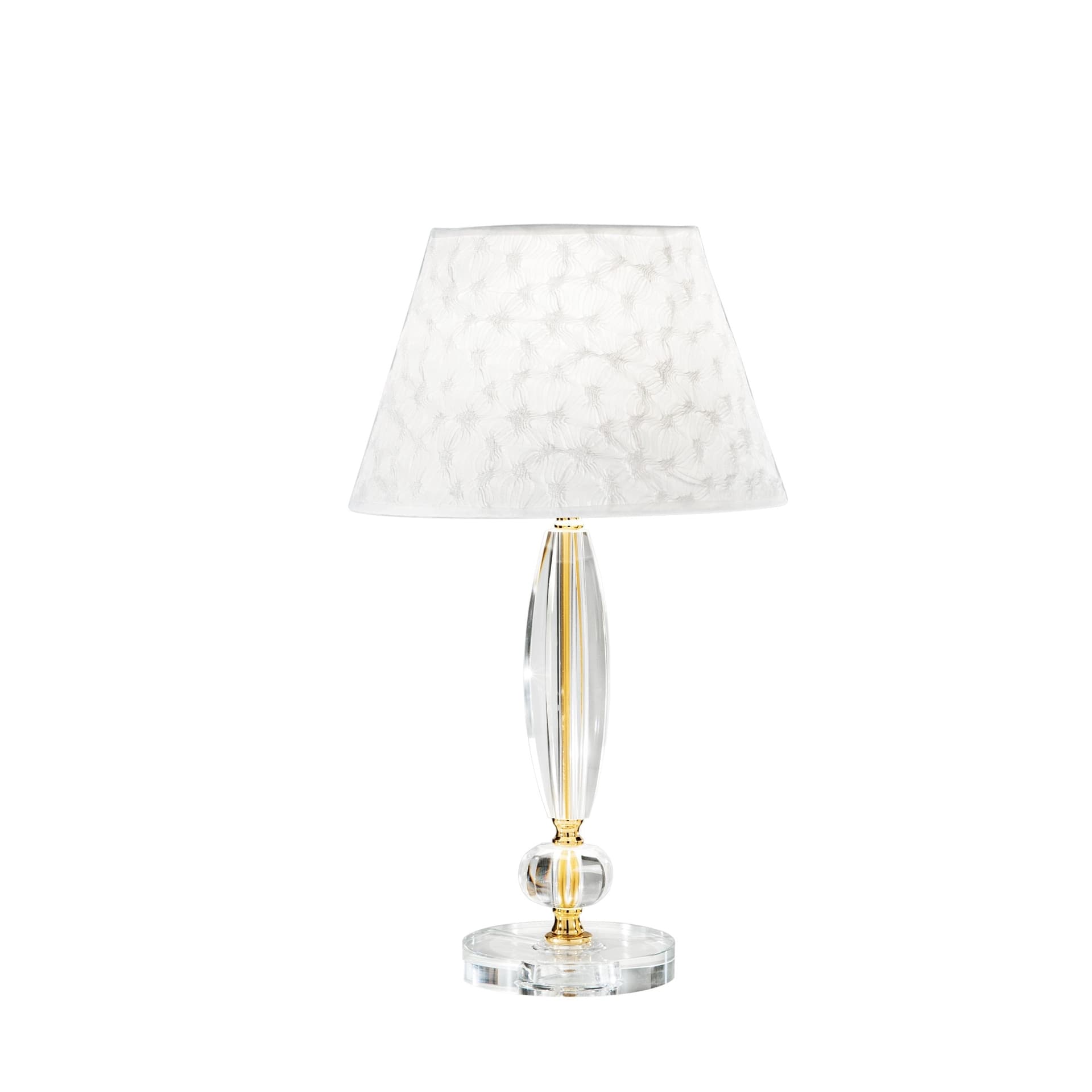 Lumetto da Tavolo Classico Con struttura in cristallo e finiture oro Adatto a camere e salotti Disponibile in 2 dimensioni E27 - 5