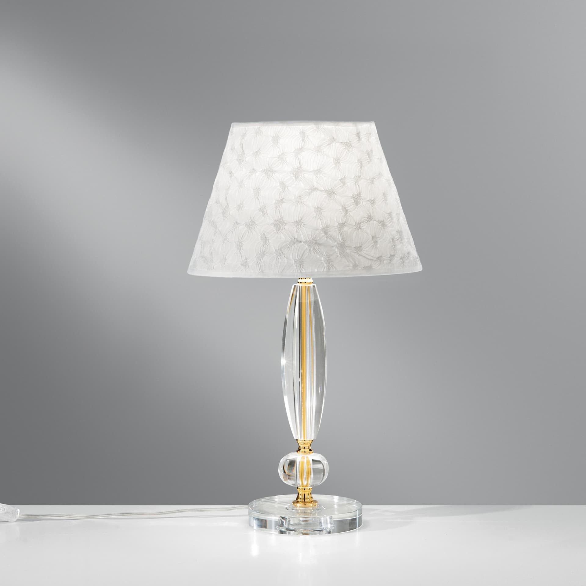Lumetto da Tavolo Classico Con struttura in cristallo e finiture oro Adatto a camere e salotti Disponibile in 2 dimensioni E27 - 6