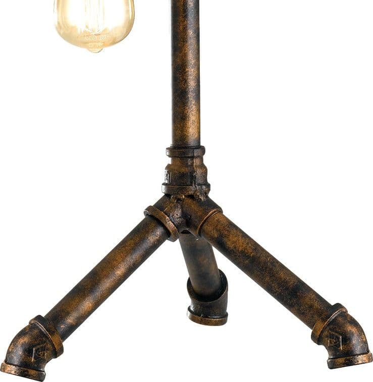 Lampada da Tavolo industriale Design a rubinetto Lume Vintage in metallo Invecchiato Disponibile in ruggine o zincato E27 - 3