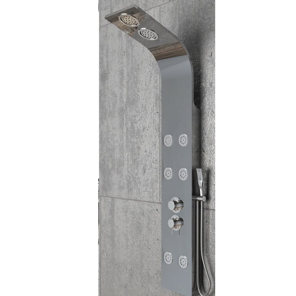 Colonna Doccia 013 Acciaio Inox 3 Funzioni 6 Bocchette Idro Lombari L22xP44xH165 - 11