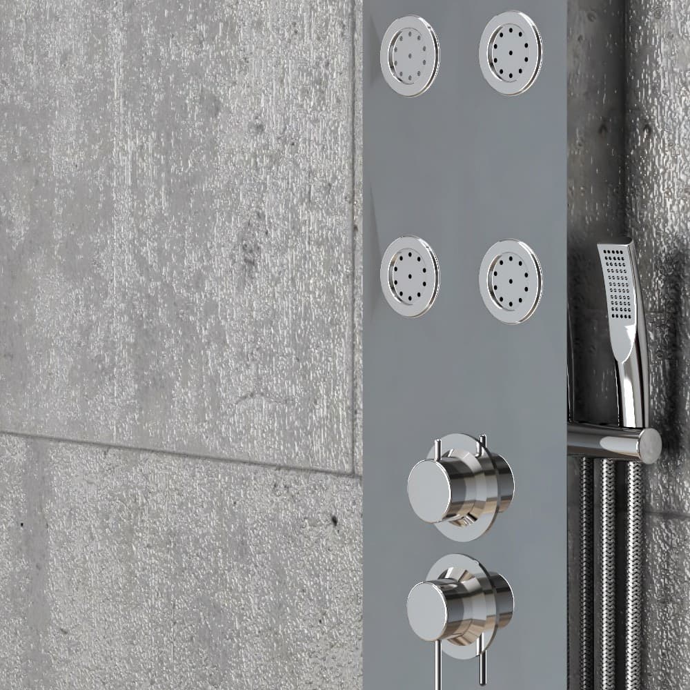 Colonna Doccia 013 Acciaio Inox 3 Funzioni 6 Bocchette Idro Lombari L22xP44xH165 - 4