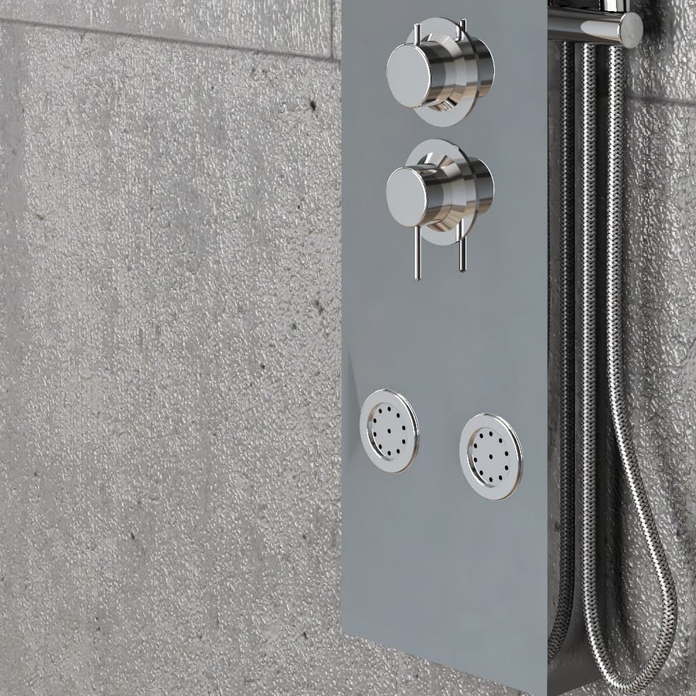 Colonna Doccia 013 Acciaio Inox 3 Funzioni 6 Bocchette Idro Lombari L22xP44xH165 - 5
