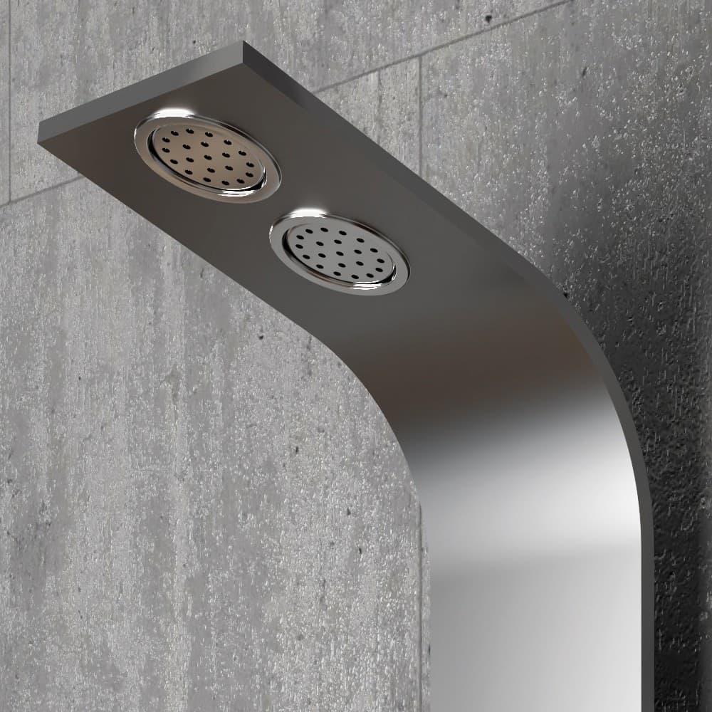 Colonna Doccia 013 Acciaio Inox 3 Funzioni 6 Bocchette Idro Lombari L22xP44xH165 - 8