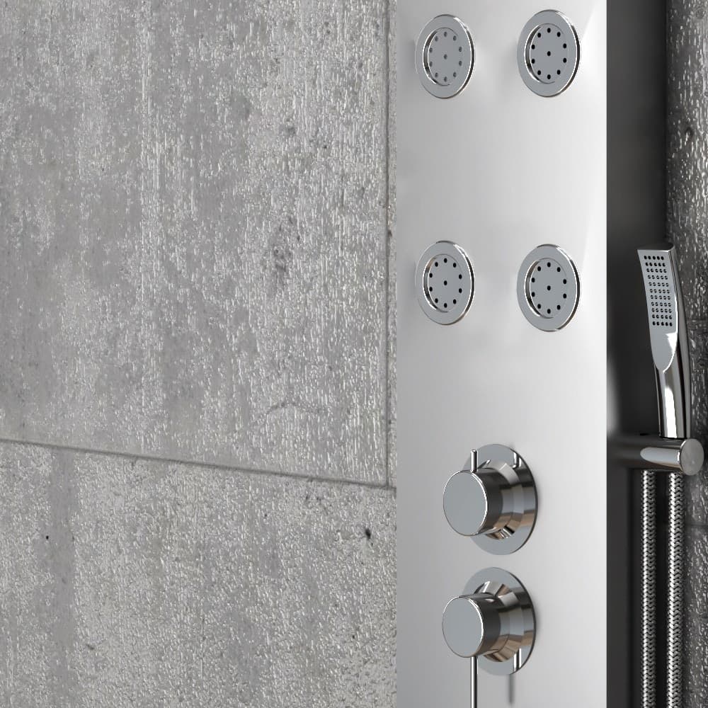 Colonna Doccia 013 Acciaio Inox 3 Funzioni 6 Bocchette Idro Lombari L22xP44xH165 - 9