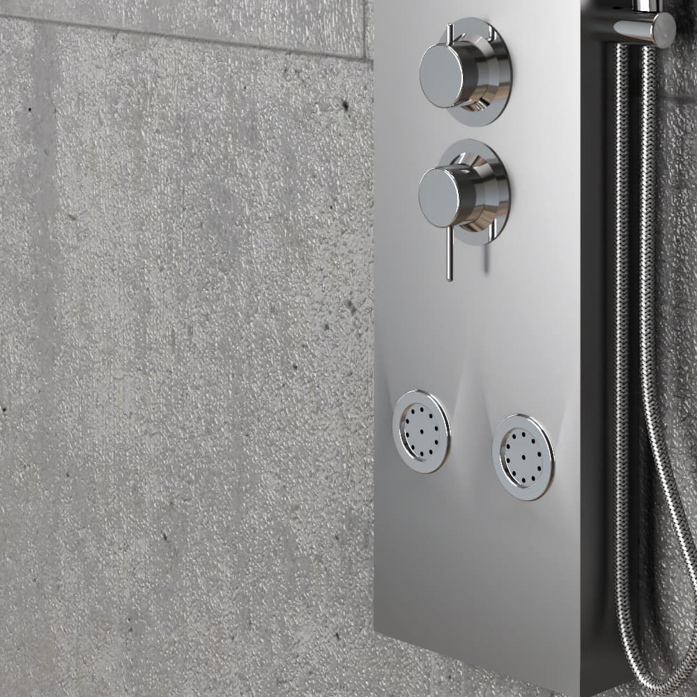 Colonna Doccia 013 Acciaio Inox 3 Funzioni 6 Bocchette Idro Lombari L22xP44xH165 - 10
