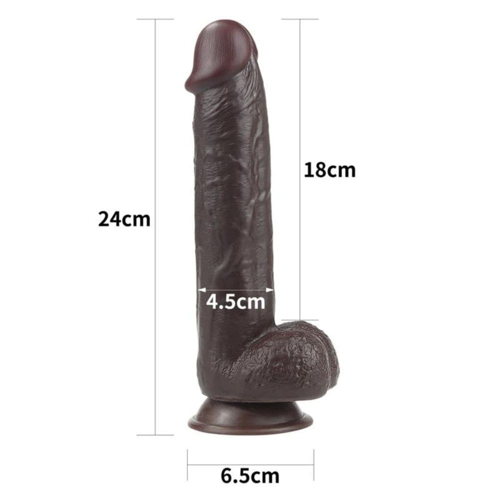 Dildo scorrevole fallo realistico Sliding Skin Dong 9.5" 24cm - 5