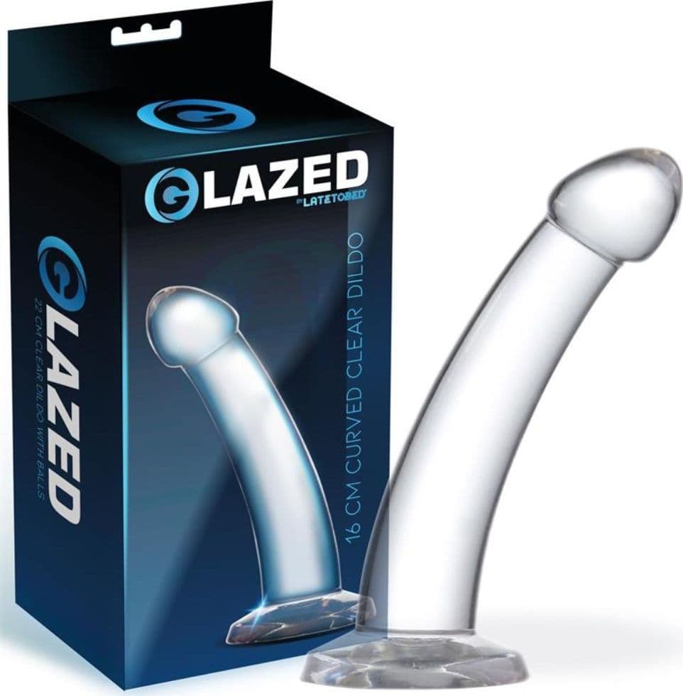 Dildo Curvato Realistico Trasparente in Jelly Glazed Curved Clear 16 cm - 2