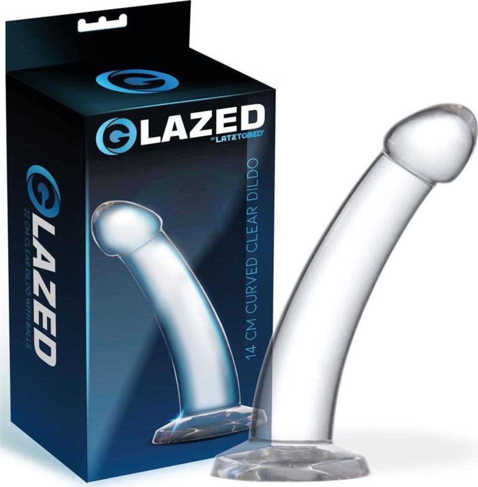 Dildo Curvato Realistico Trasparente in Jelly Glazed Curved Clear 14 cm - 2