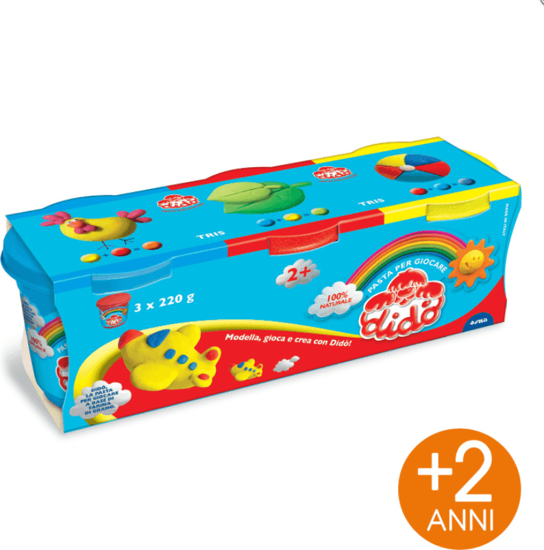 Didò - Tris Barattoli 220 g azzurro- rosso-giallo (F390460)