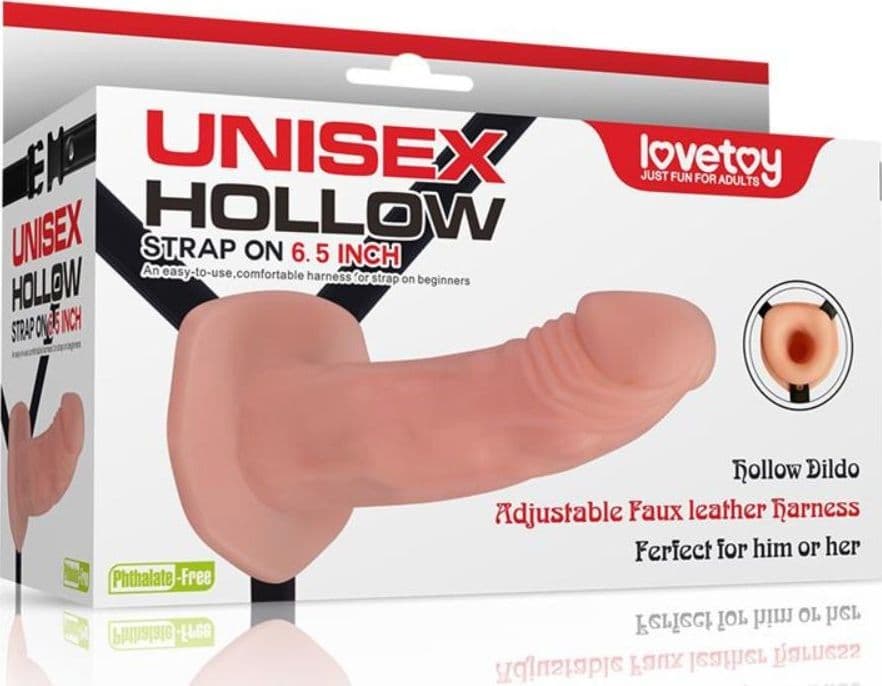 6.5" UNISEX HOLLOW STRAP-ON Dildo Cavo Indossabile Lovetoy 16,5 cm - 4