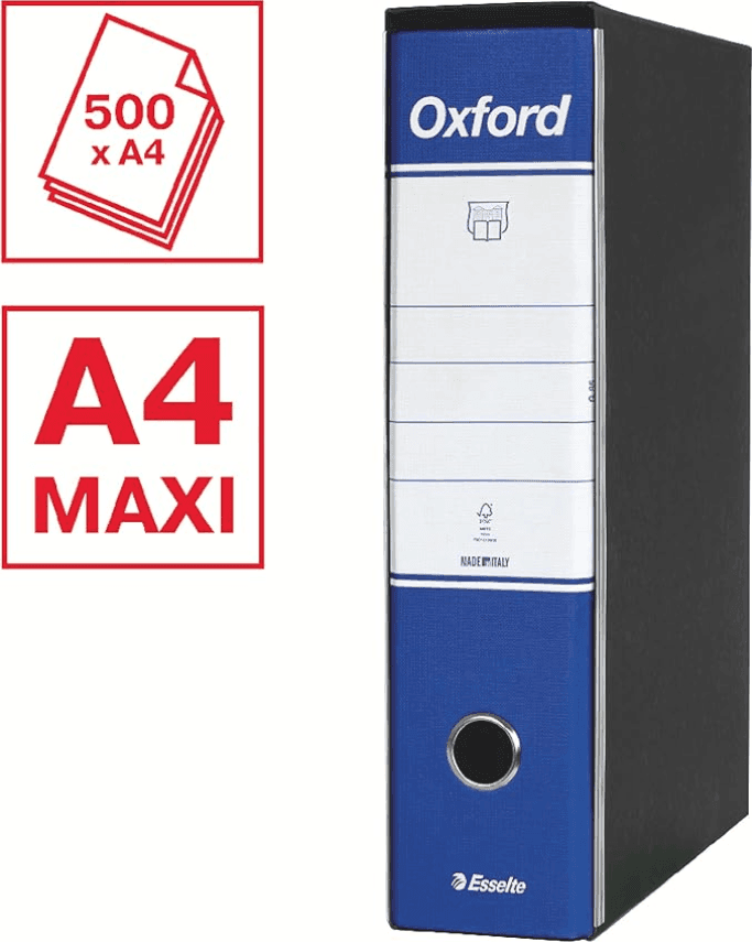 Esselte - Registratori Oxford G85 dorso 8 Blu - confezione  6 pezzi - 2