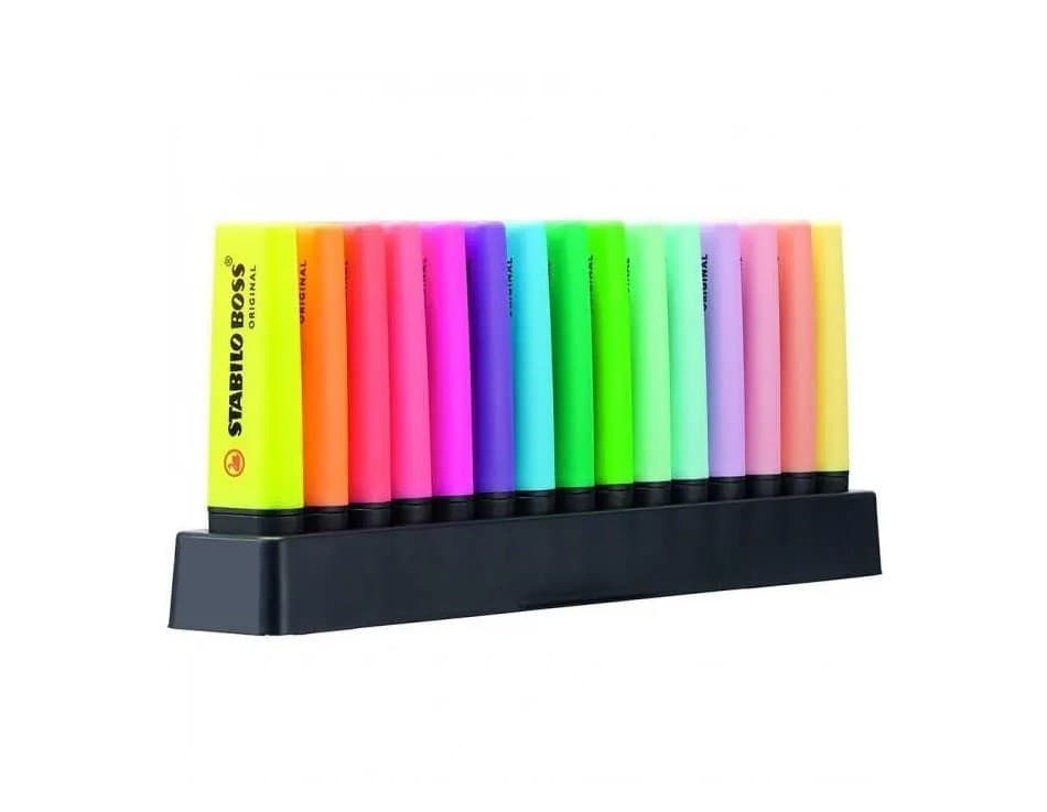 Stabilo - Evidenziatori BOSS deskset da 15 colori ass. : fluo + Pastel (7015-01-5) - 2