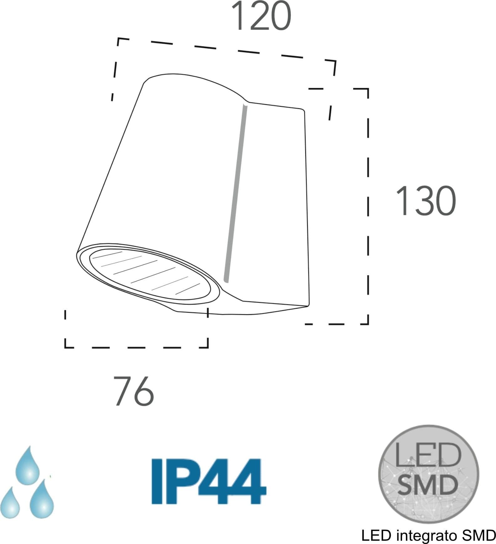 Applique da parete per esterno 6W a led nera Zark - 2