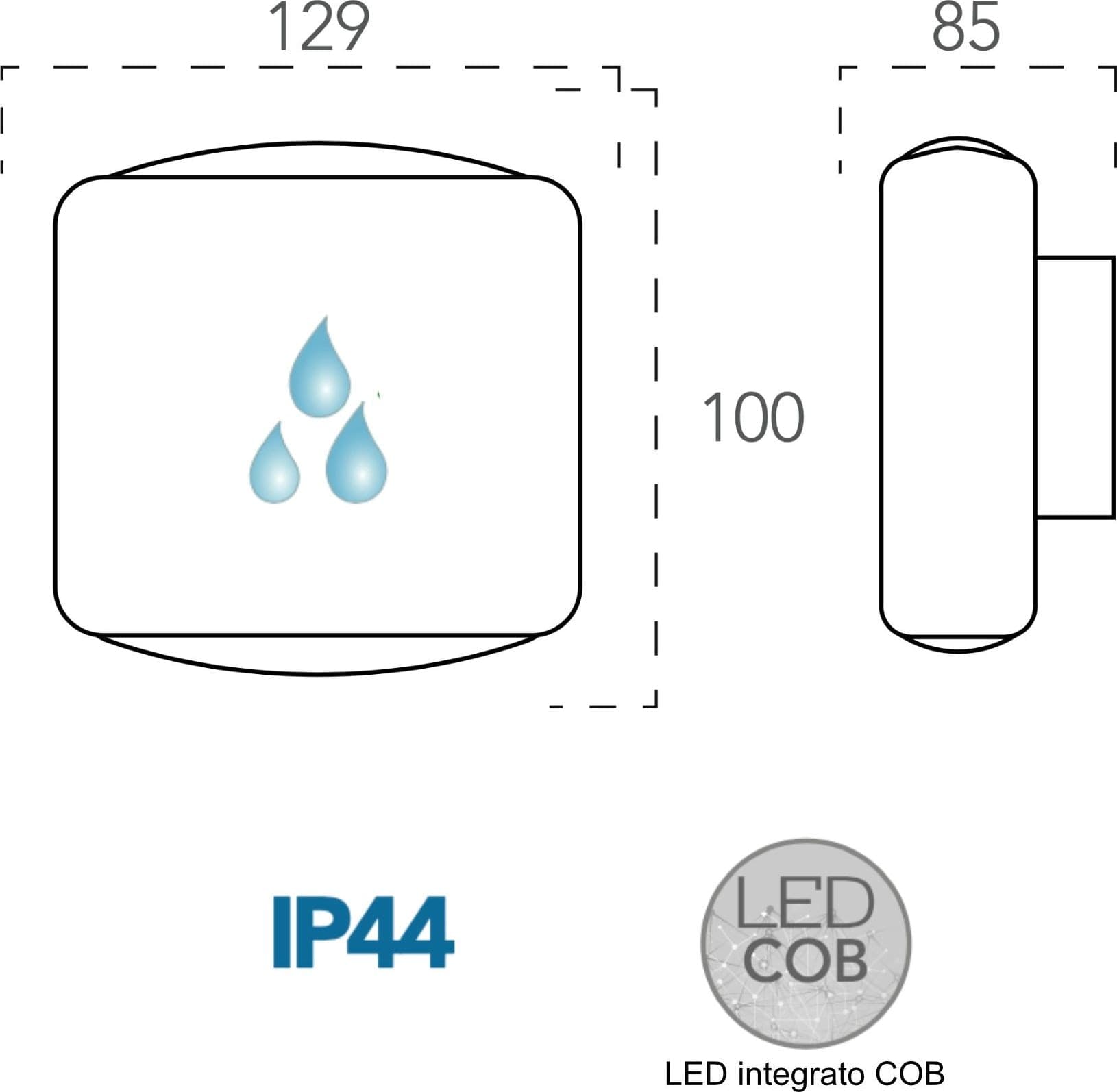 Applique da parete per esterno 2x4w a led a doppia emissione nera Elly - 2