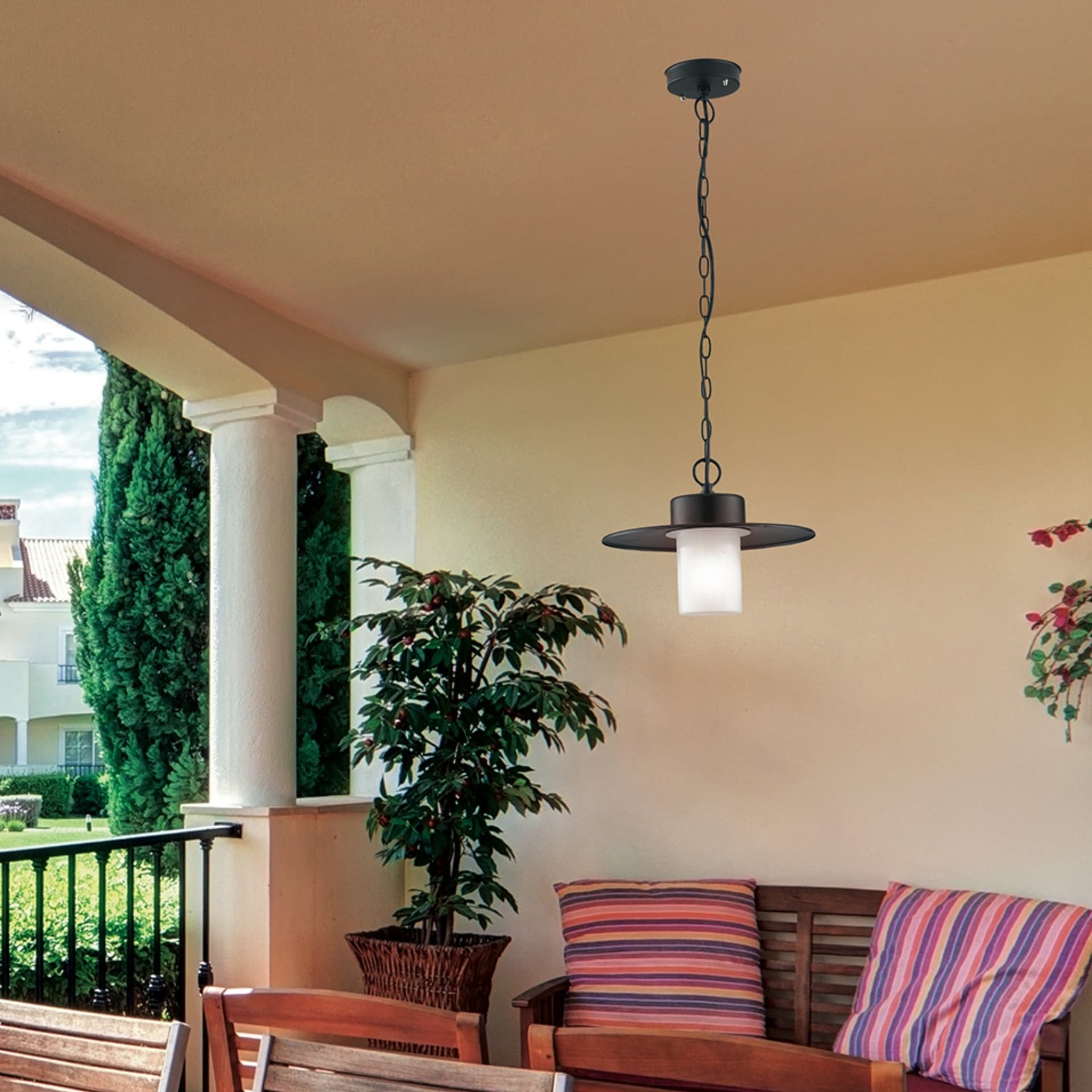 Lampadario a sospensione 60W E27 nera Saxon - 3