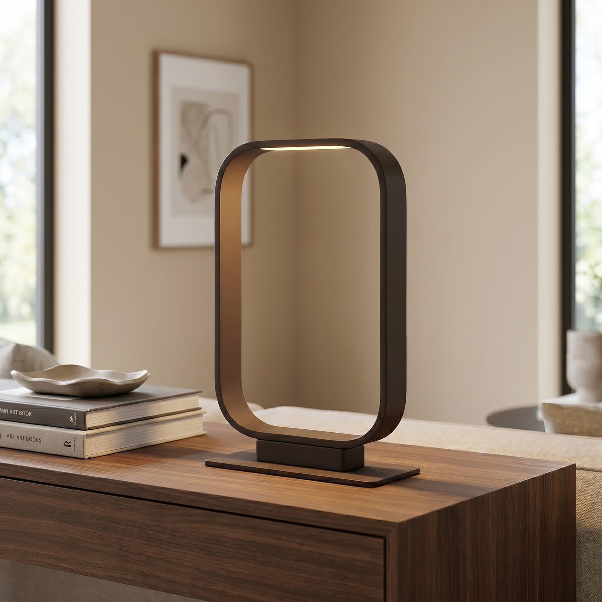 Lampada da Tavolo LED Color Caffè Opaco Lume Cordless Adatto per camere living e uffici 5W - 3