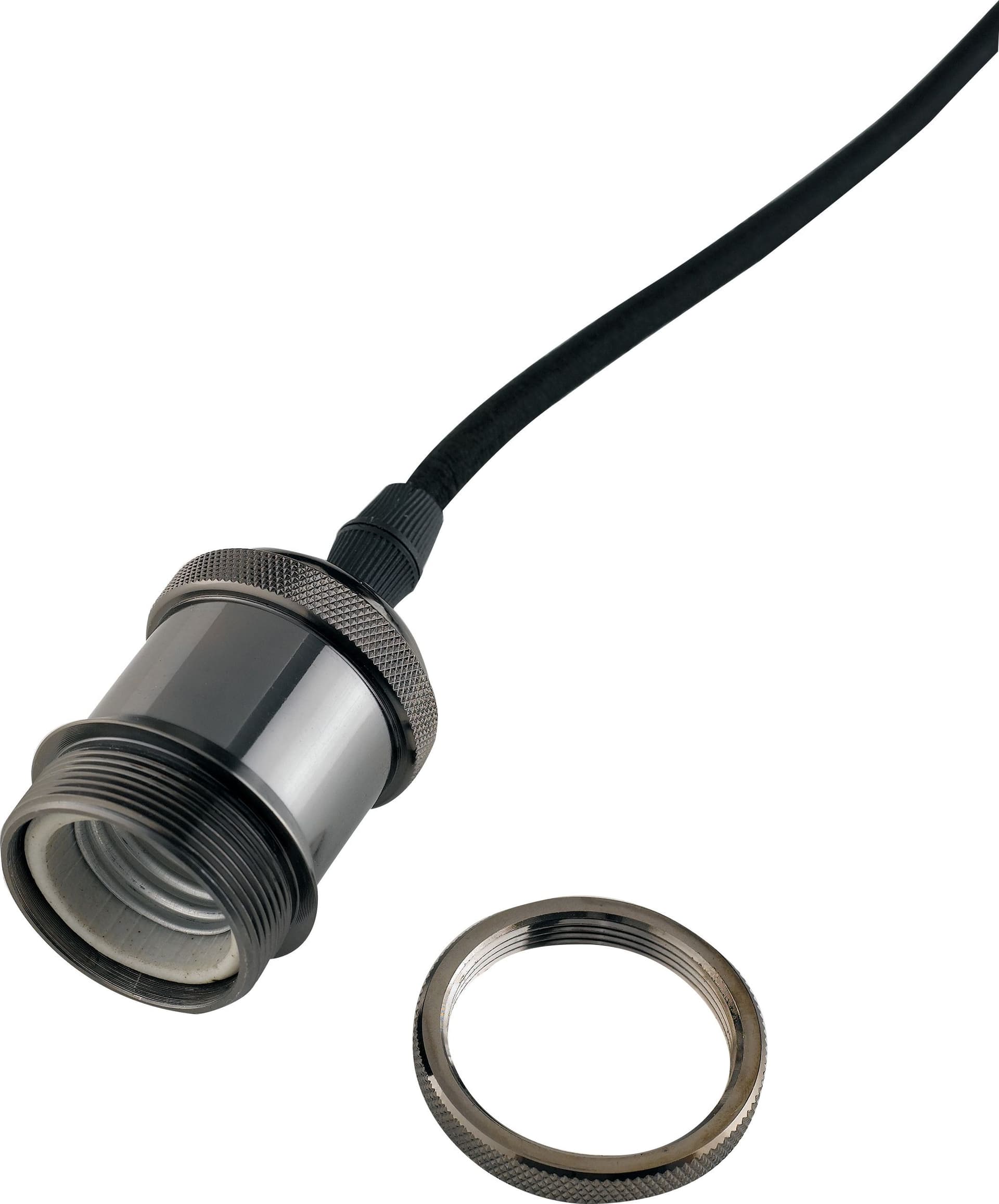 Sospensione lampadario da soffitto CLOCK con adattatore trifase in alluminio cromo