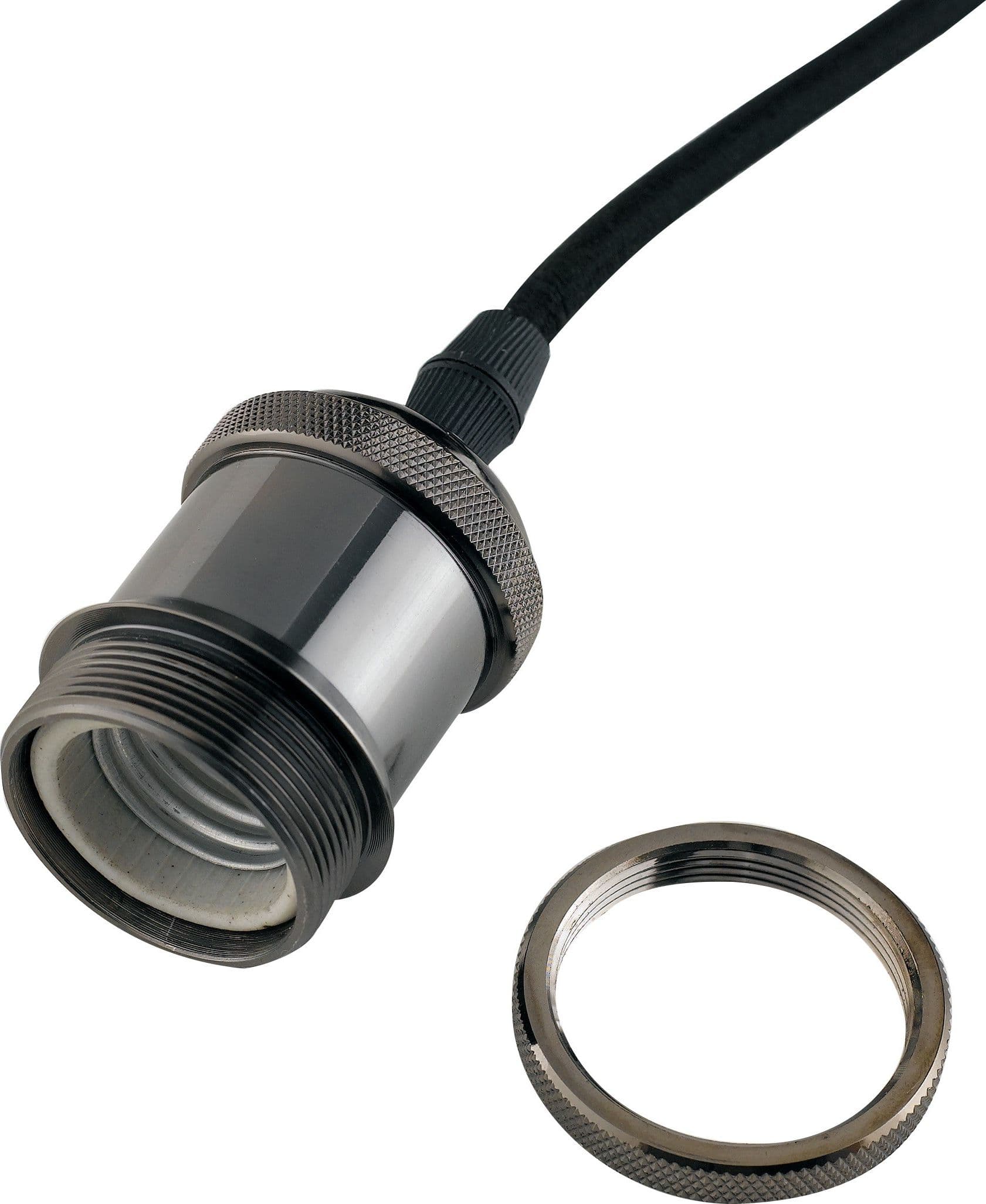 Sospensione lampadario da soffitto CLOCK con adattatore trifase in alluminio cromo - 3