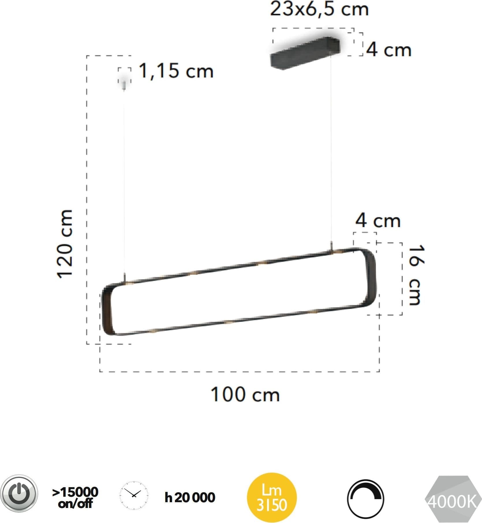 Lampada a sospensione 9x5W a led caffè NOOK - 2