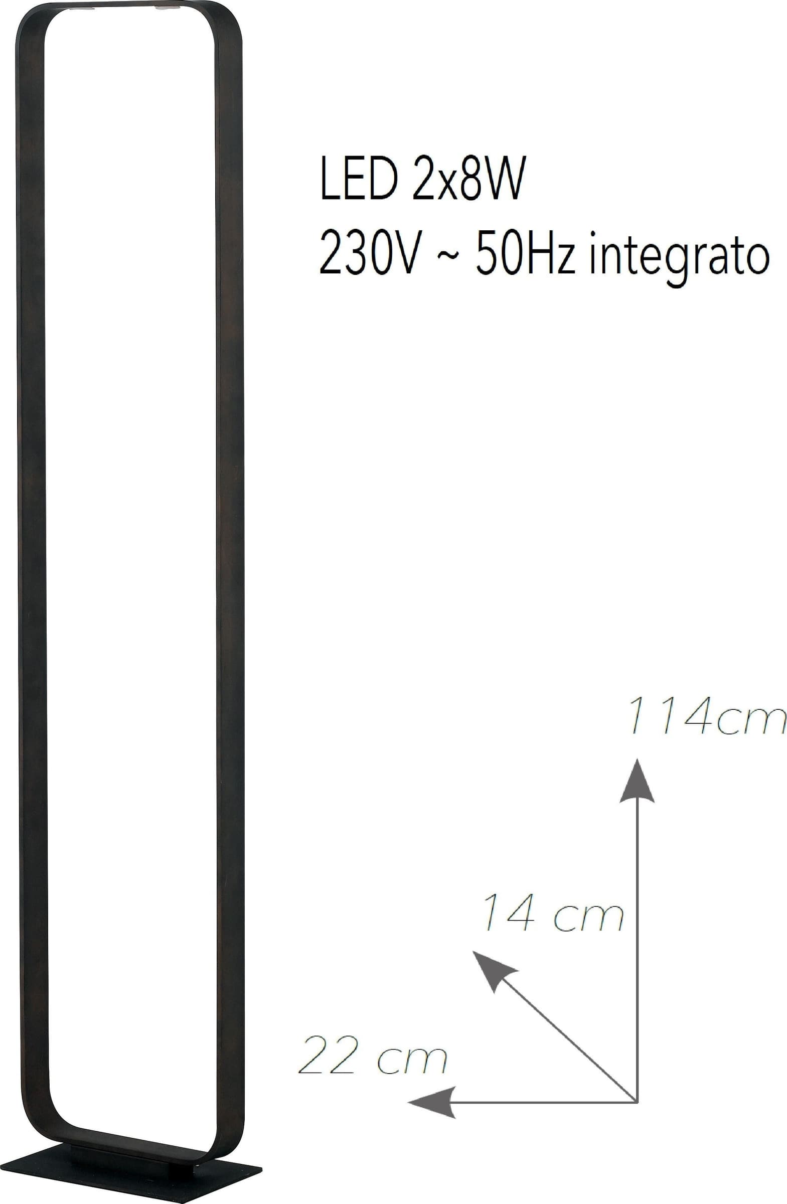 Piantana da terra 2x8W a led caffè NOOK - 4