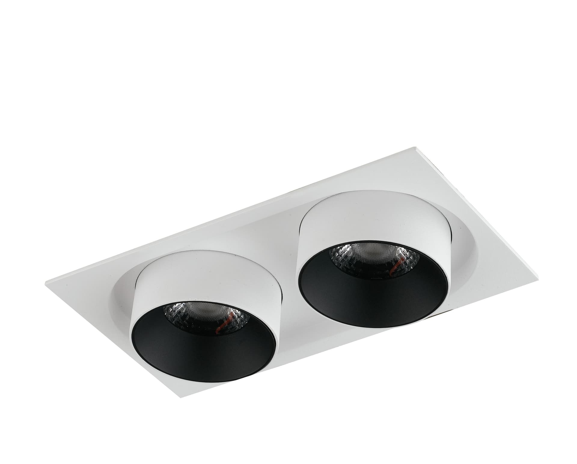 Lampada da incasso orientabile bianco e interno nero LED COB 4000K2x30W - 2
