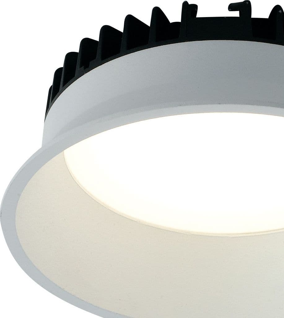Lampada da incasso tonda in alluminio bianca pressofuso con Led  SMD integrato 3000K- 2700Lm30W - 3