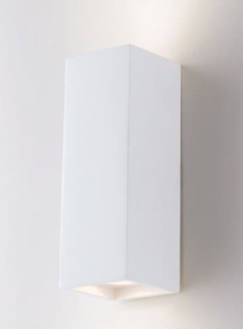Applique Rettangolare in gesso Verniciabile Doppia emissione Lampada adatta per corridoi e stanze 2xGU10 - 2