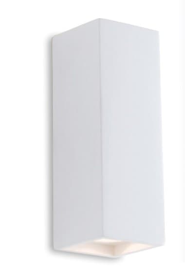 Applique Rettangolare in gesso Verniciabile Doppia emissione Lampada adatta per corridoi e stanze 2xGU10 - 3