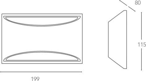 Applique Rettangolare in gesso Verniciabile Biemissione Lampada adatta per camere corridoi e saloni G9 - 2