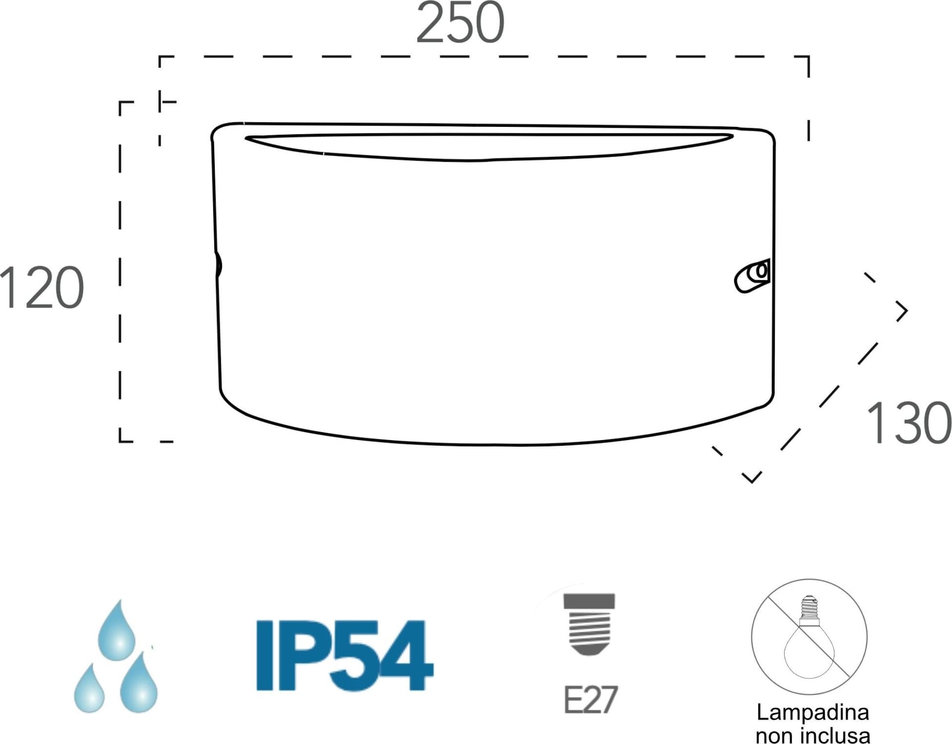 Applique da parete per esterno 42w E27 a tripla emissione argento Texas - 2