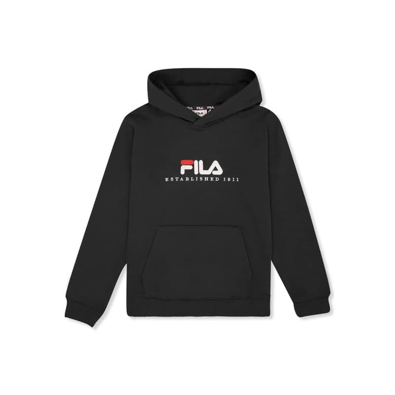 FILA Felpa con Cappuccio Bambino Carisio Regular Logo Vestibilità Regular  Nero