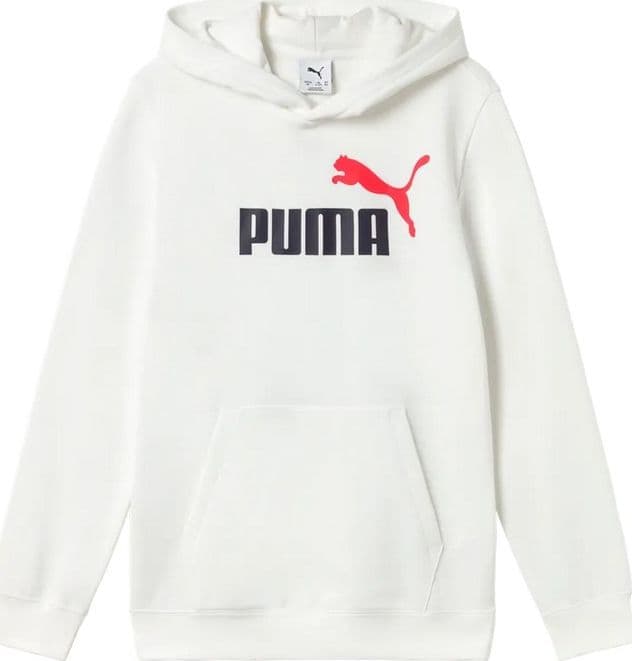 Puma Felpa Bambino con Cappuccio – Cotone e Poliestere Riciclato, Vestibilità Regolare, Tasca Marsupio Bianco - 2