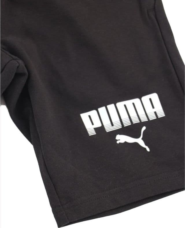 Puma Pantaloncini Bambino ESS Graphic in Cotone – Shorts Sportivi Ragazzo con Vita Elasticizzata Nero - 2
