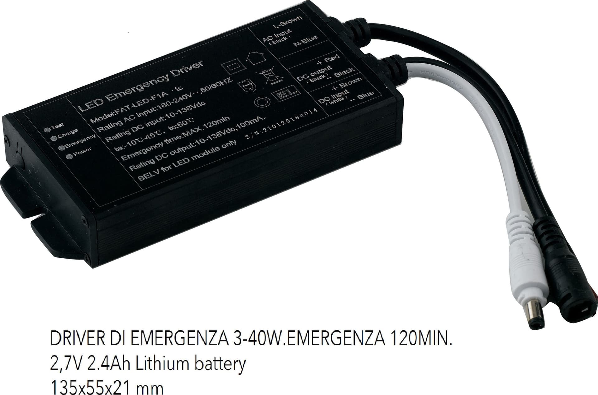 Driver alimentatore di emergenza  3-40W Batteria lithium