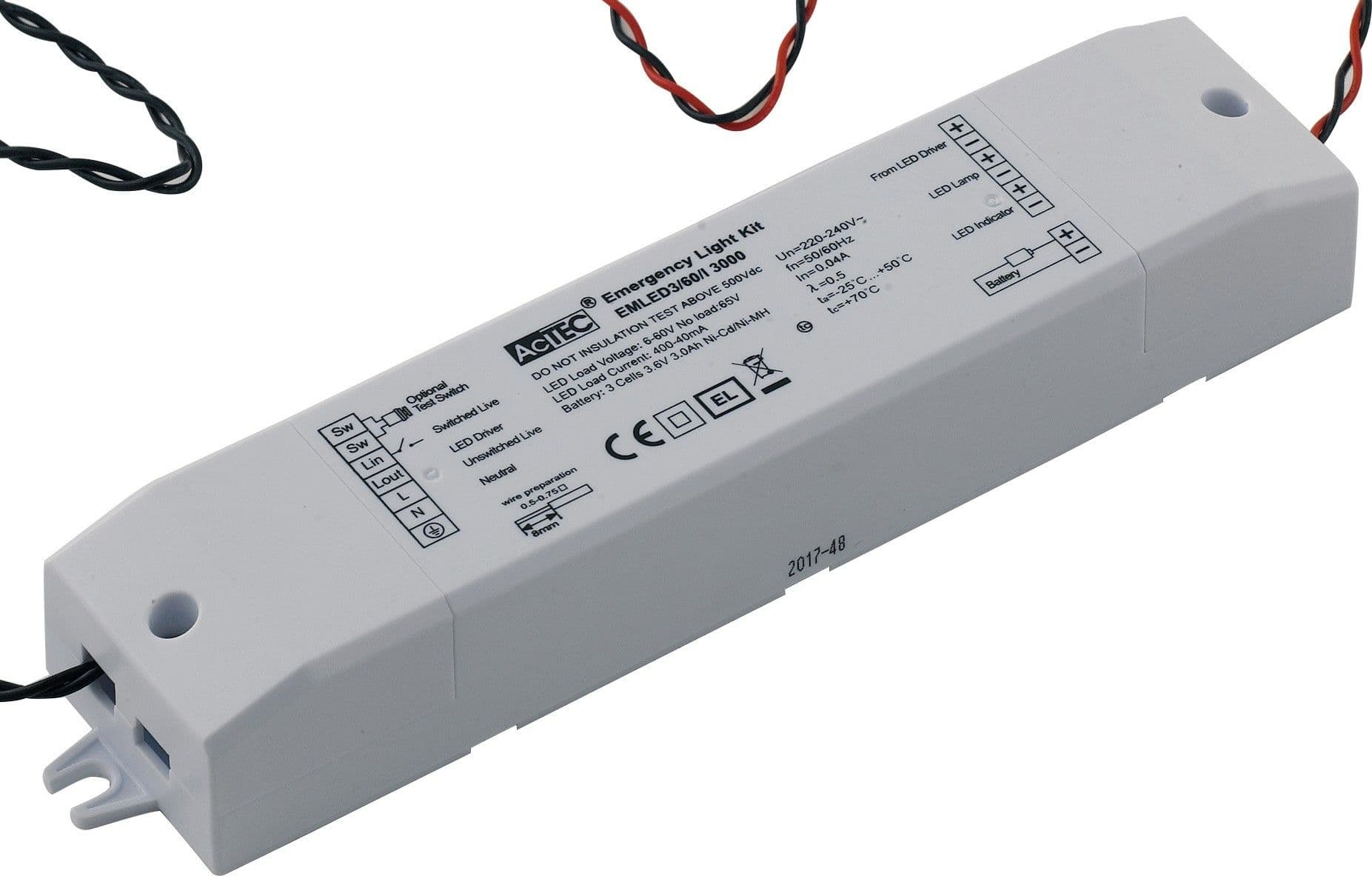 Driver alimentatore di emergenza  6-60V 400-40 mA batteria 3,6V 3,0Ah Ni-Cd/Ni_MH - 2