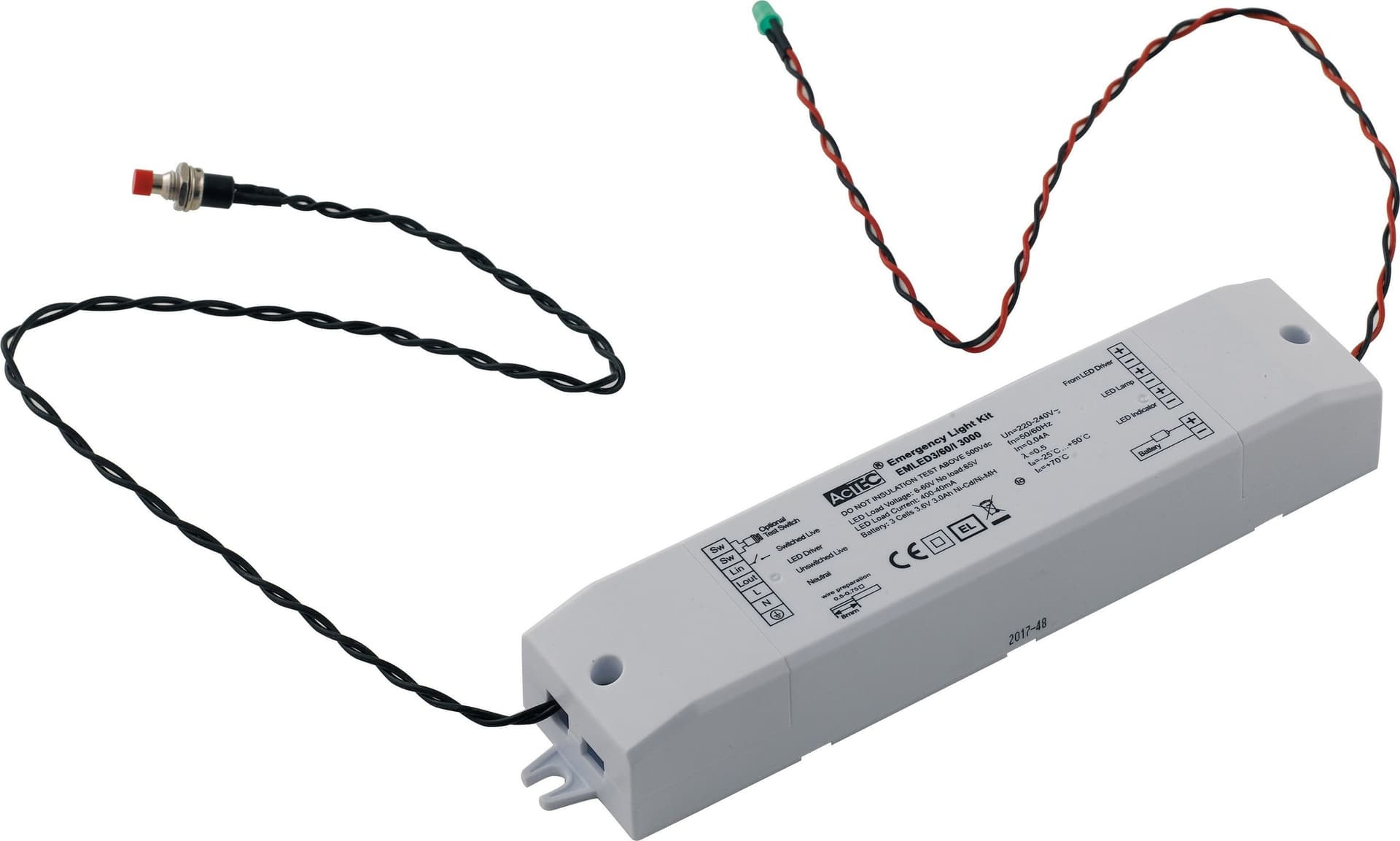 Driver alimentatore di emergenza  6-60V 400-40 mA batteria 3,6V 3,0Ah Ni-Cd/Ni_MH - 3