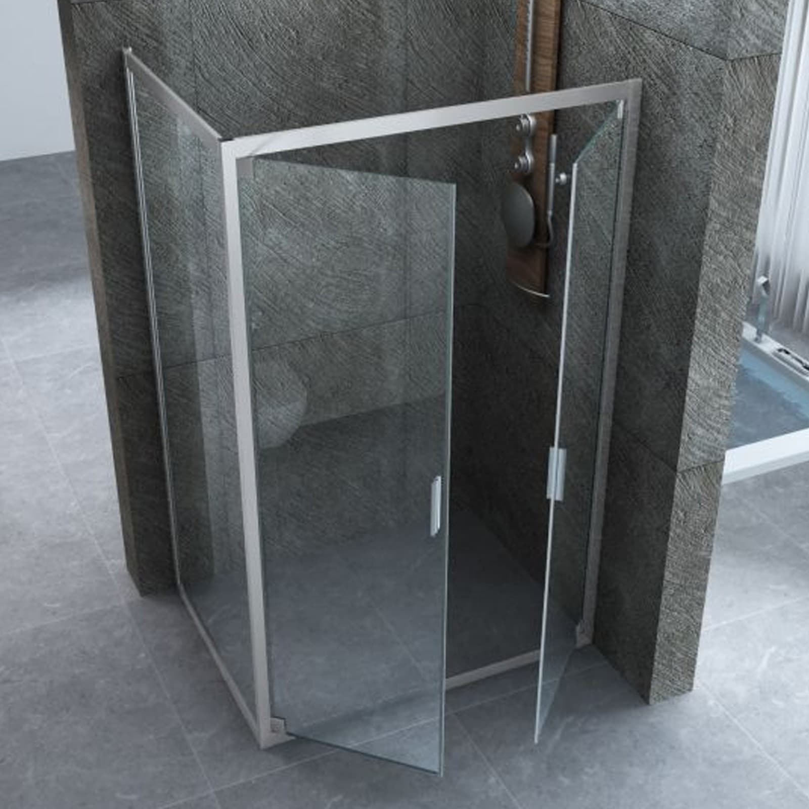 Box doccia due lati apertura Saloon dentro fuori 6mm h190 Kim - 5