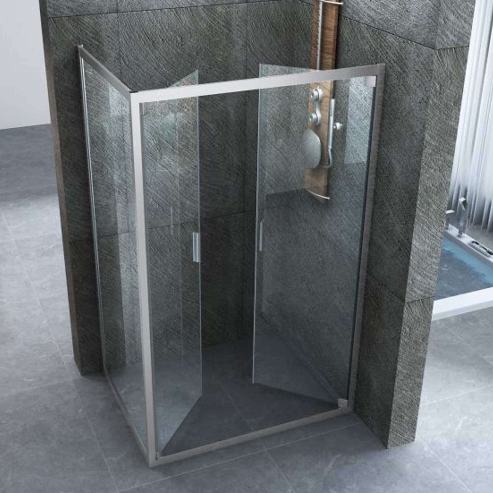 Box doccia due lati apertura Saloon dentro fuori 6mm h190 Kim - 3