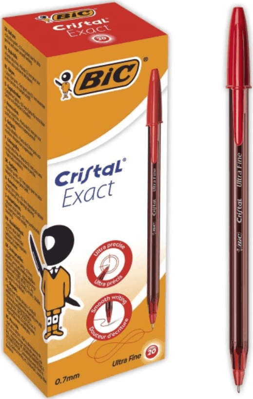 Bic - Penne Bic Cristal Exact Rosso Ultra 0,7 mm fine 20 pz.