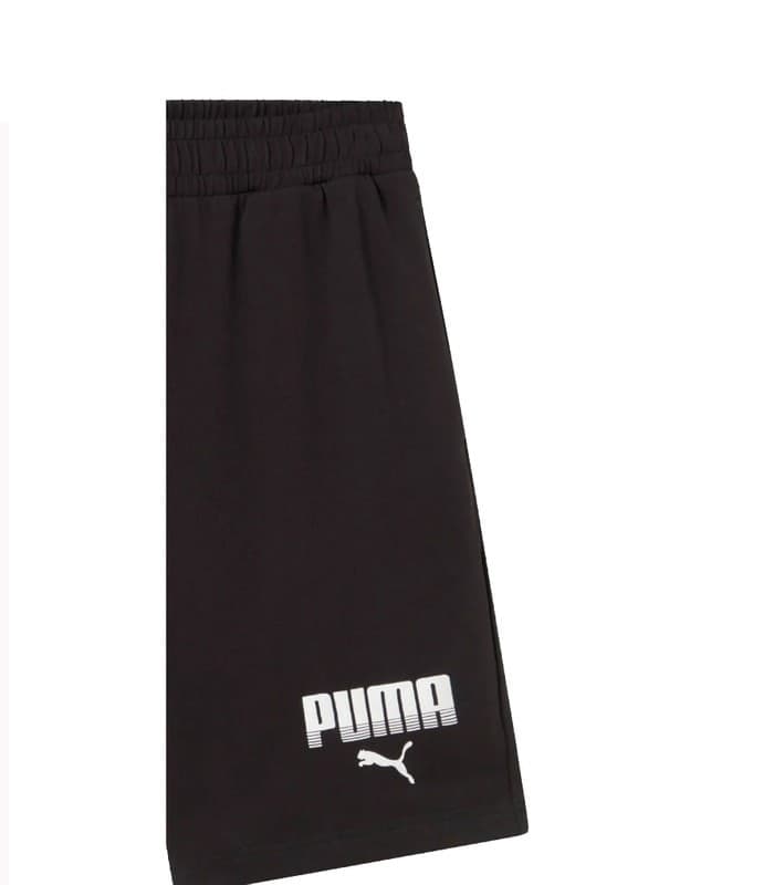 Puma Shorts Uomo Essential Graphic Bianchi – Jersey in Cotone 100%, Vita Elasticizzata con Coulisse, Tasche Laterali Nero - 2
