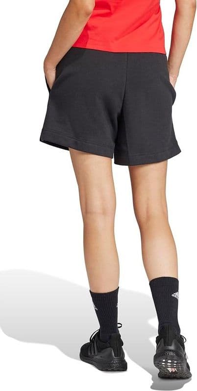 Shorts Adidas Donna in French Terry con Vita Elasticizzata Nero - 2